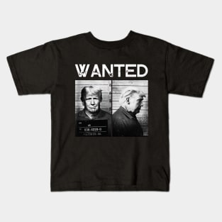 Wanted Vintage Black And White Funny Trump Mug Shot Kids T-Shirt